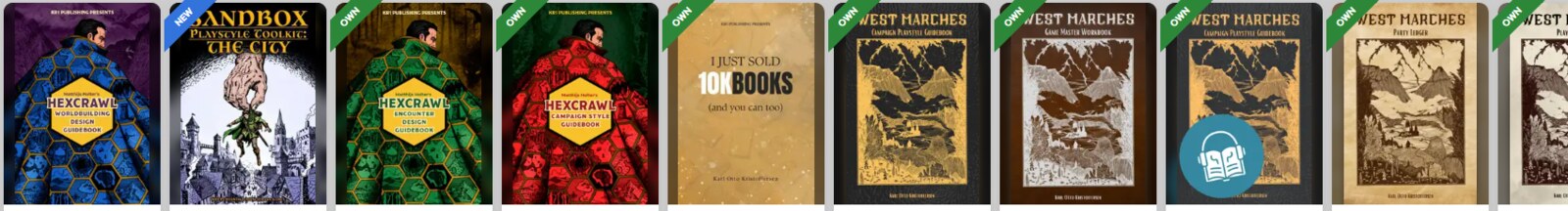 KR1 Publishing titles on DriveThruRPG